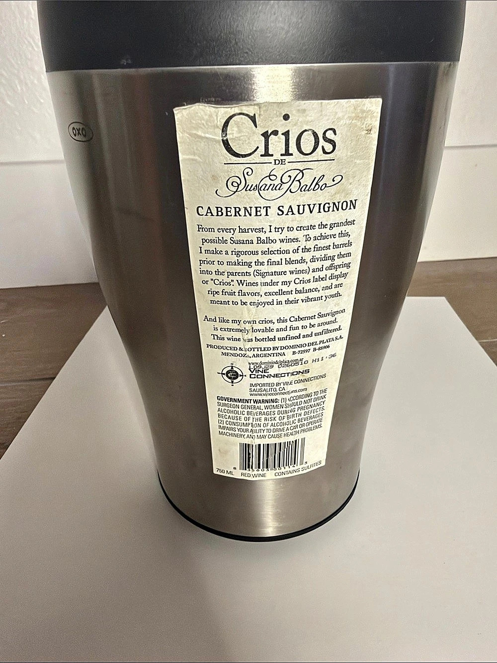OXO Steel Wine Chiller Stainless Steel Silver & Black